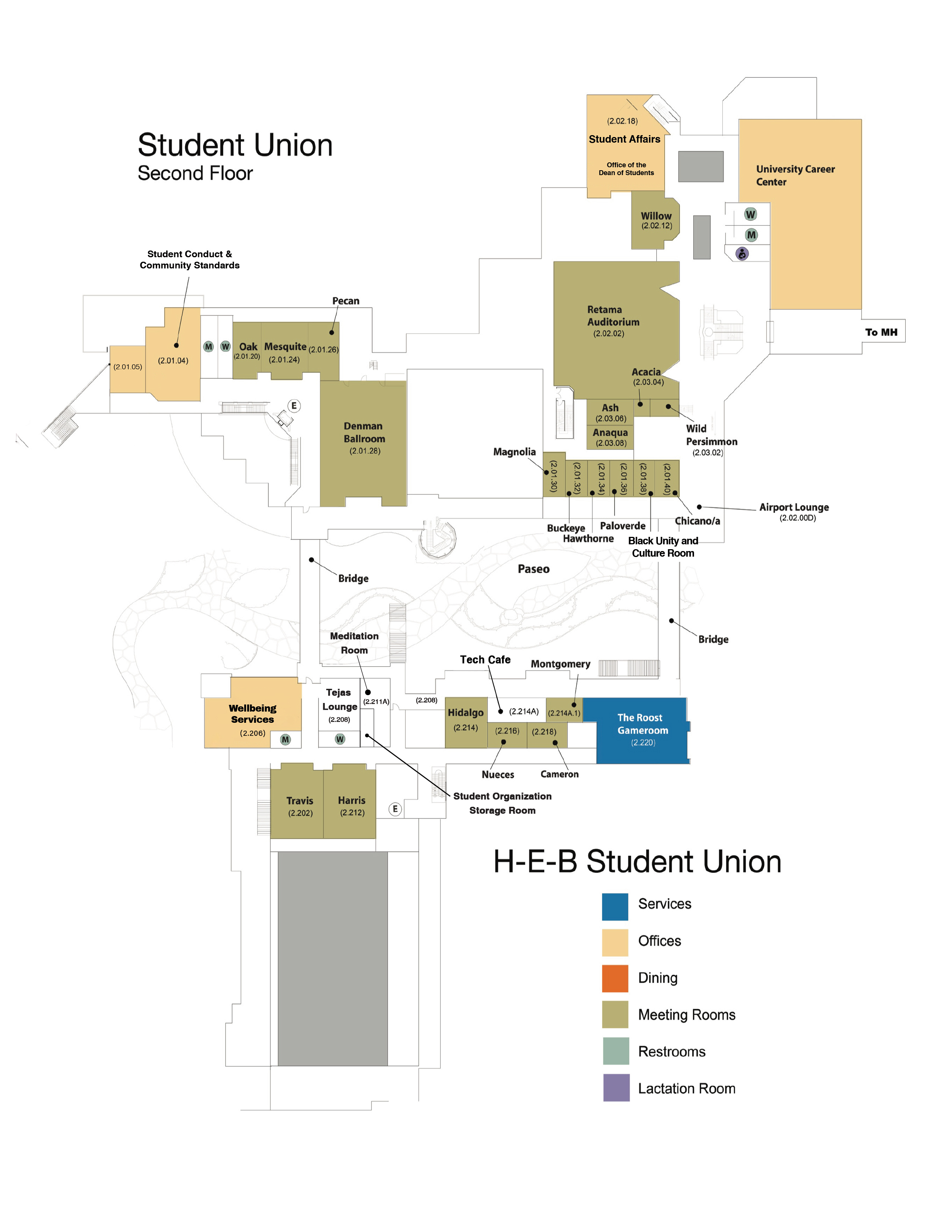 Map of the second floor.
